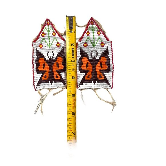 Vintage Navajo Handwoven Beaded Butterfly Pendant Handmade Lot Bracelet Set - Picture 10 of 11